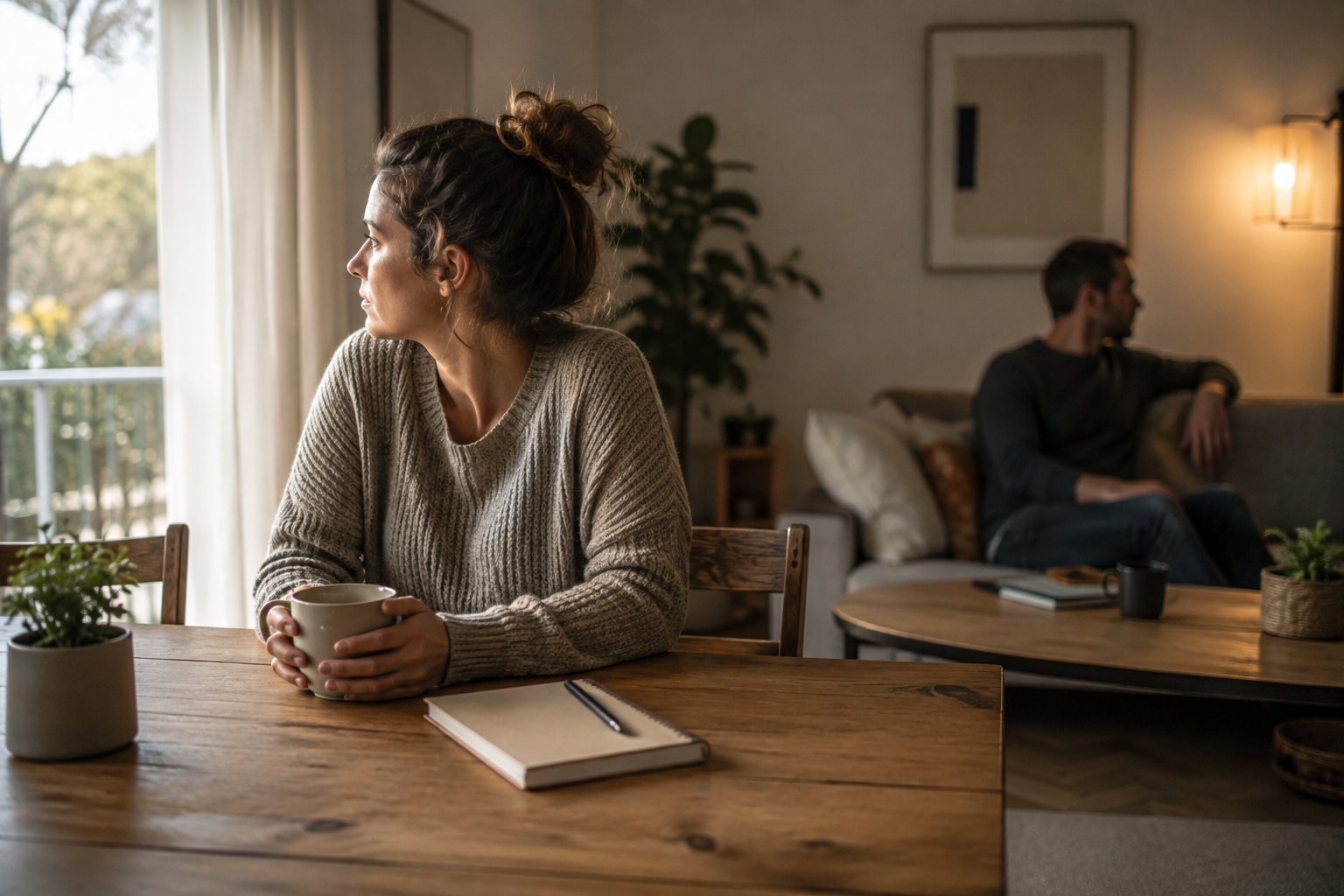 couple distant après une dispute non résolue